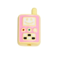 Perlina in acrilico stile walkie-talkie rosa con faccina sorridente per bijoux fai da te - Giallo Chiaro