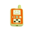 Perlina in acrilico stile walkie-talkie retrò verde e arancione con motivo a smile - Verde mela