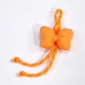 Handmade orange bow keychain with woven checkered lanyard for phone and bag decoration - Orange Solid Color Style