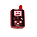 Perlina in acrilico stile walkie-talkie retrò con sorriso rosso per gioielli fai-da-te - Rosso
