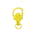 Portachiavi a trifoglio in metallo giallo con chiusura a molla e finitura opaca - Quadrifoglio / Giallo