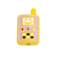 Perlina a forma di telefono giallo retrò in acrilico con faccina per gioielli fai-da-te - Giallo chiaro