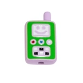 Perla walkie-talkie in acrilico viola con faccia verde e foro verticale per gioielli - Viola