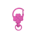 Portachiavi a trifoglio rosa in lega con anello rotante per accessori fai-da-te - Quadrifoglio / Rosso rosa
