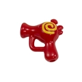 Cute red cartoon mini water gun bead accessory for DIY jewelry with yellow spiral design - Red