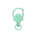 Portachiavi a quadrifoglio verde menta in lega con foglie a cuore e chiusura a molla - Quadrifoglio / Verde Latte