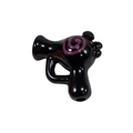 Perla in vetro nero a forma di pistola ad acqua con dettagli a spirale viola scuro - Nero