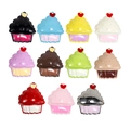Lot de 11 pendentifs cupcake colorés en alliage pour la création de bijoux DIY - Couleur Aléatoire