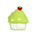 Green cupcake alloy charm with red heart detail for DIY keychains and jewelry making - Fruit Green