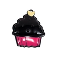 Pendentif cupcake en alliage avec émail noir et rose pour la création de bijoux DIY - Noir