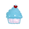 Pendentif cupcake bleu avec cœur rouge et base rose pour fabrication de bijoux - Bleu