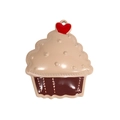 Pendentif cupcake avec cœur rouge et base marron pour création de bijoux DIY - Couleur Thé au Lait