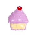 Pendentif cupcake violet avec cœur rouge et base jaune pour bijoux DIY - Violet