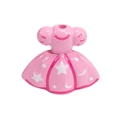 Rosa Acryl Prinzessinnenkleid Perle mit Stern- und Mondmuster für DIY-Schmuck - Lackiert Hellrosa