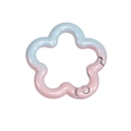 Blau-rosa verlaufender Blumen-Federverschluss aus Metall für DIY-Schlüsselanhänger - Farbverlauf – Rosa + Smaragd