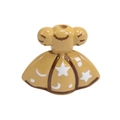 Yellow princess dress acrylic bead with white star and moon pattern for DIY jewelry - Lacquered - Coffee