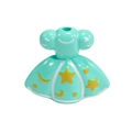 Green acrylic princess dress bead with yellow star pattern for DIY mobile chains - Lacquer Emerald