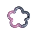 Karabinerhaken in Blumenform mit rosa-grauem Farbverlauf und Glitzer für DIY-Anhänger - Farbverlauf – Lila + Schwarz