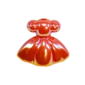 Acrylic princess dress bead in gradient orange and pink pearlescent finish for DIY jewelry - UV Plating Red