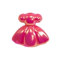 Magenta acrylic princess dress charm bead with a metallic finish for DIY jewelry - UV Plating Rose Red
