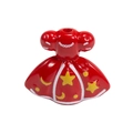 Red acrylic princess dress bead for DIY jewelry with yellow stars and moon patterns - Lacquered - Bright Red