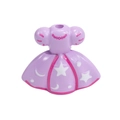 Lavender acrylic princess dress bead with stars and moon print for DIY craft - Lacquered - Purple