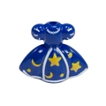 Dark blue acrylic princess dress bead with star and moon patterns for DIY jewelry making - Lacquer Royal Blue