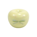 DIY yellow apple shaped acrylic bead with green bow and star patterns for crafts - Apple / Pale Yellow