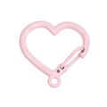 Moschettone a forma di cuore in metallo rosa con chiusura a molla e anello - Rosa Chiaro