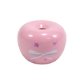 Pink apple-shaped acrylic bead with bow and star print for DIY jewelry crafts - Apple / Pink