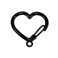 Moschettone a cuore in lega nera lucida per accessori portachiavi fai-da-te - Nero