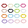 Lip shaped metal spring buckle rings in 16 assorted matte colors for DIY keychains - Lip Spring Clasp / Random Color