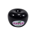 Polished black acrylic apple shaped charm bead with 100% Apple printed logo - Apple / Black