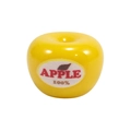 Bright yellow acrylic apple-shaped bead with printed apple logo for DIY jewelry crafts - Apple / Dark Yellow