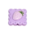 Light purple acrylic square wavy bead with glitter strawberry design for DIY crafts - Purple