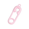 DIY handmade light pink safety pin pendant charm with smooth resin finish for jewelry - Safety Pin / 10 Pieces Pack / Light Pink