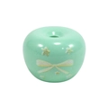 Mint green apple-shaped acrylic bead with star and bow patterns for DIY jewelry making - Apple / Milky Green