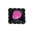 Acrylic black strawberry cookie bead for DIY keychain jewelry making craft - Black