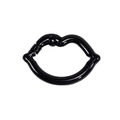 Glossy black lip-shaped alloy spring clasp for DIY keychains and bag accessories - Lip Spring Clasp / Black
