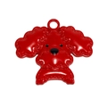 Glossy red poodle dog charm keychain with polished finish and cute animal shape - Rich Dog / Red