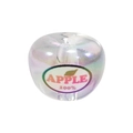 Iridescent acrylic apple bead with letter print for DIY jewelry and keychain making - Apple / Clear White