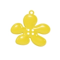 Yellow five-petal flower alloy keychain pendant with four-hole button design - Five-Petal Flower / Yellow