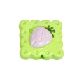 Green strawberry soda cracker bead accessory for DIY jewelry and keychains - Fruit Green