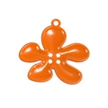 Bright orange five-petal flower alloy pendant with four holes for DIY crafts - Five-Petal Flower / Orange