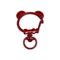 Red bear-shaped metal swivel clasp hook for DIY keychains and accessory crafts - Panda Spring Buckle (No Hand Painted) / Red