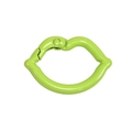 Lip-shaped spring ring keychain in light green painted alloy for DIY bag accessories - Lip Spring Clasp / Fruit Green