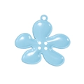 Light blue flower alloy pendant and button with four center holes for accessories - Five-Petal Flower / Blue