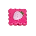 Pink wavy square acrylic strawberry bead for DIY handmade keychains and jewelry - Rose Red
