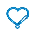 Moschettone a cuore azzurro in lega di alluminio con chiusura a molla e anellino - Blu scuro