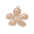 Creamy brown five-petal flower alloy charm with four center holes and top hanging ring - Five-Petal Flower / Milk Tea